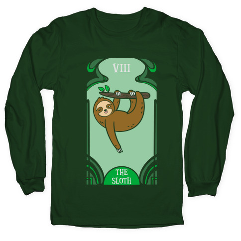 The Sloth Tarot Card (no outline) Long Sleeve T-Shirt