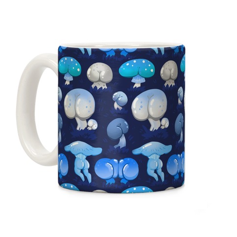 Butt Mushroom Pattern blue Coffee Mug