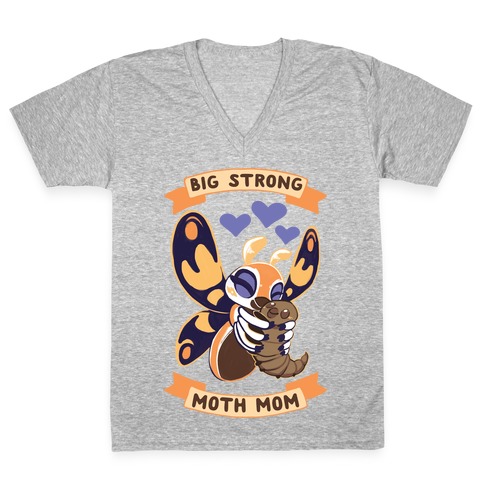 Big Strong Moth Mom Mothra V-Neck Tee Shirt