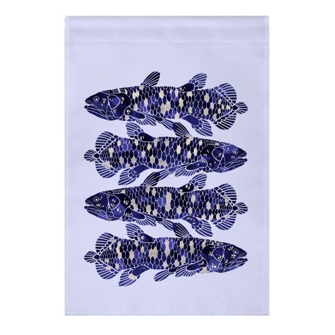 Geometric Jeweled Coelacanth Fish Garden Flag
