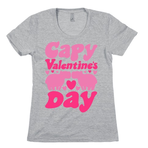 Capy Valentine's Day Capybara Parody Womens T-Shirt