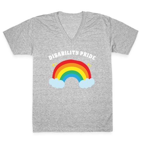 Disability Pride V-Neck Tee Shirt