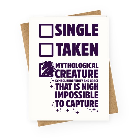 Single Taken Mythological Creature Greeting Card