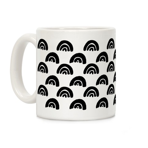 Black and White Rainbow Boho Pattern Coffee Mug