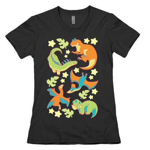 Funky Dinosaur Friends Womens T-Shirt