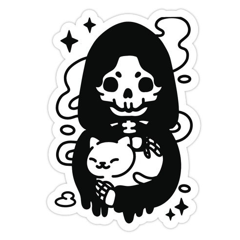 Death and Kitty Die Cut Sticker