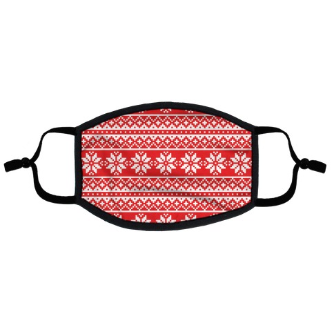 Christmas Sweater Pattern Flat Face Mask