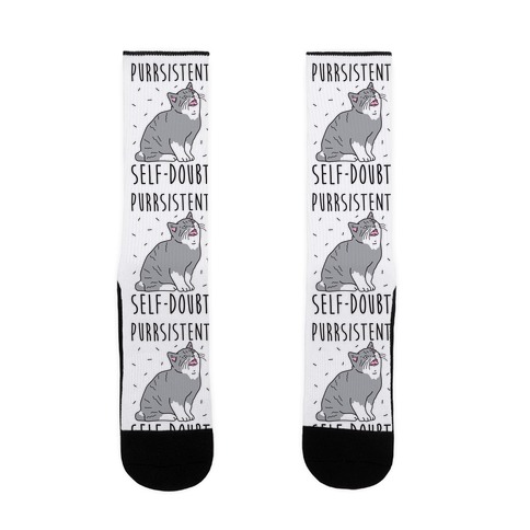 Purrsistent Self-Doubt Cat Sock