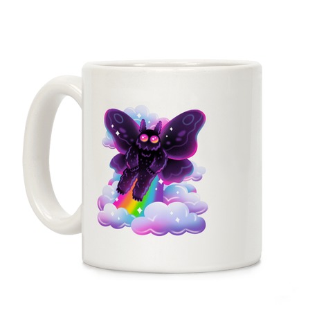90s Neon Rainbow Mothman Coffee Mug