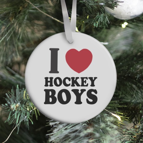 I Love Hockey Boys Ornament