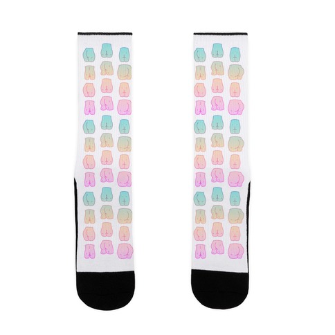 Kawaii Pastel Butt Pattern Sock