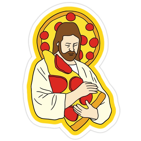 Pizza Jesus Die Cut Sticker