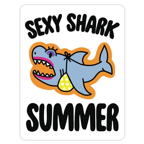 Sexy Shark Summer Die Cut Sticker