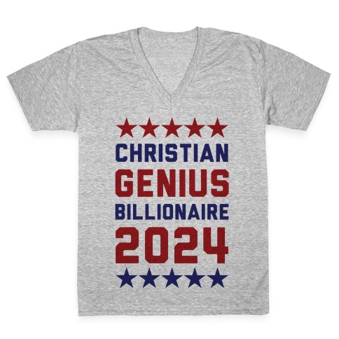 Christian Genius Billionaire 2024 V-Neck Tee Shirt