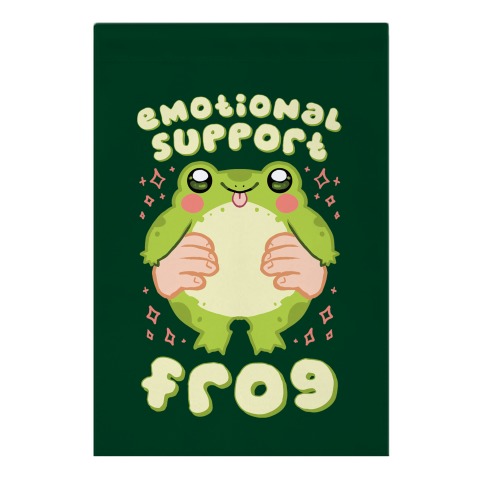 Emotional Support Frog Garden Flag