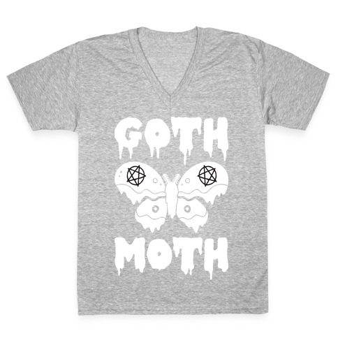 Goth Moth V-Neck Tee Shirt