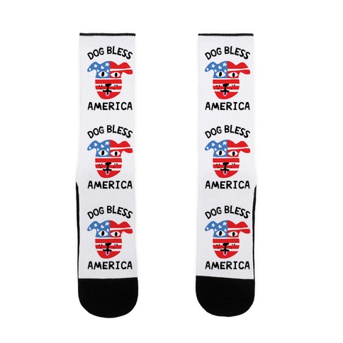 Dog Bless America Sock