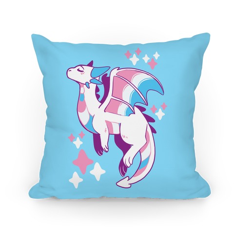 Trans Pride Dragon Pillow