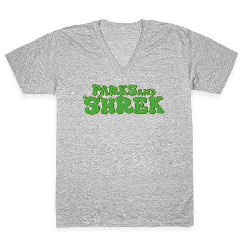 Parks and Shrek Parody V-Neck Tee Shirt