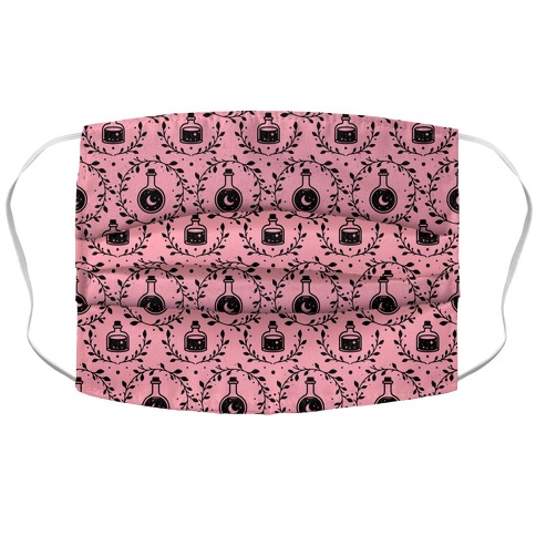 Potion Pattern Pink Accordion Face Mask