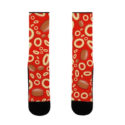 Spaghettios With Franks Pattern Sock