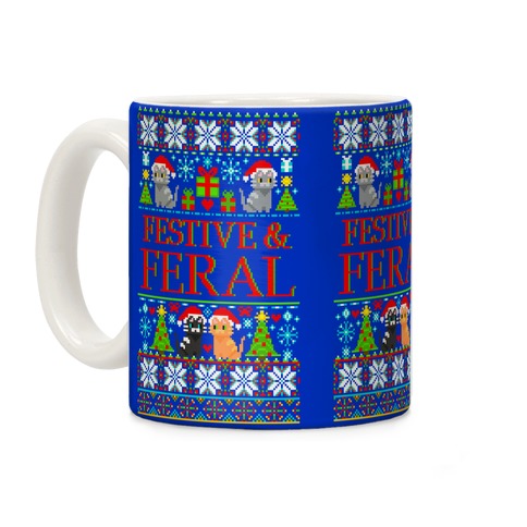 Festive and Feral Sweater Pattern Coffee Mug