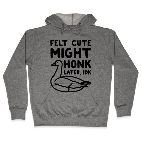 Felt Cute Might Honk Later IDK Parody Hooded Sweatshirt