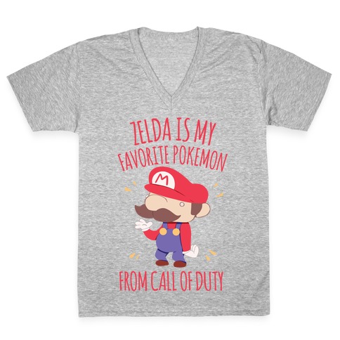 Zelda Is My Favorite Pokemon V-Neck Tee Shirt