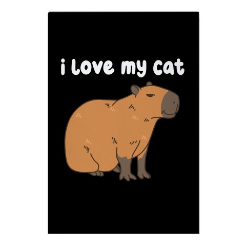 I Love My Cat Capybara Garden Flag
