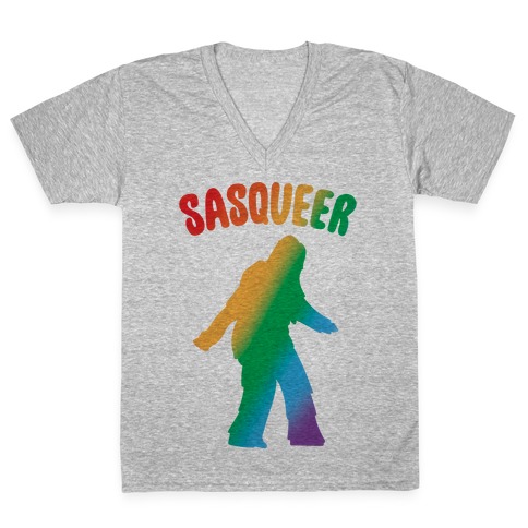 Sasqueer Parody V-Neck Tee Shirt
