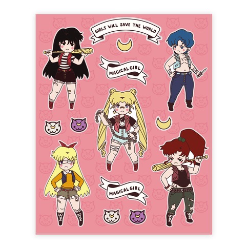 Magical Girls stickers Stickers Anime magical girls Anime stickers