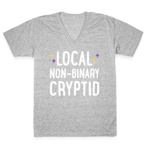 Local Non-binary Cryptid V-Neck Tee Shirt