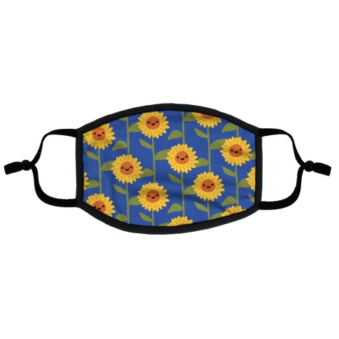 Happy Sunflower Pattern Flat Face Mask