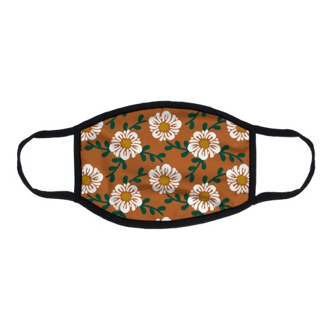 orange floral face mask