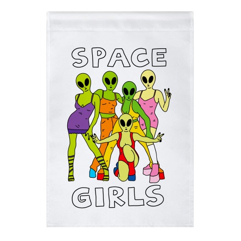 Space Girls Garden Flag