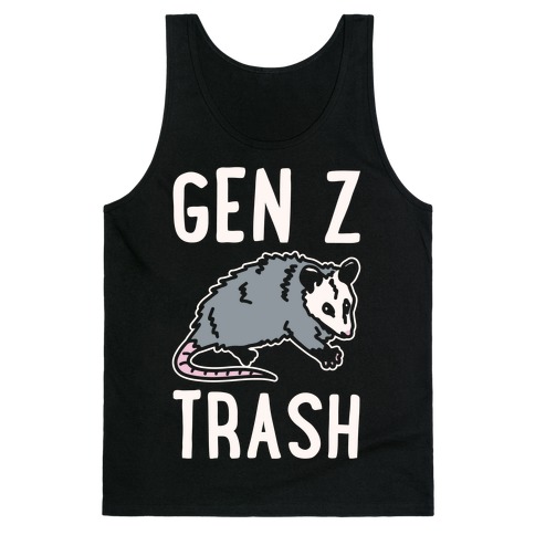 Gen Z Trash White Print Tank Top