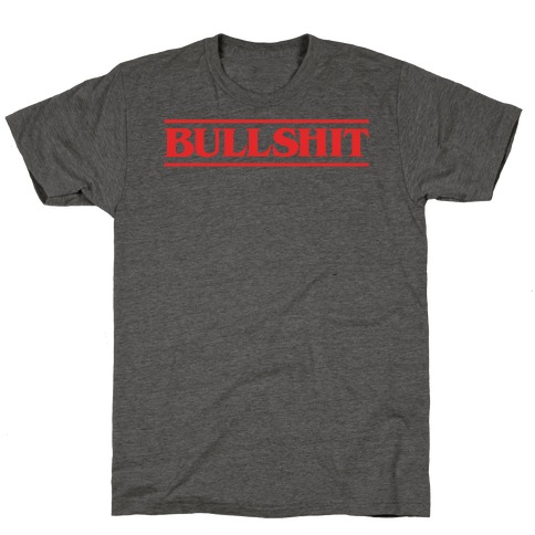 Bullshit Parody White Print T-Shirt