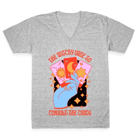 The Witchy Urge To Consult The Cards V-Neck Tee Shirt