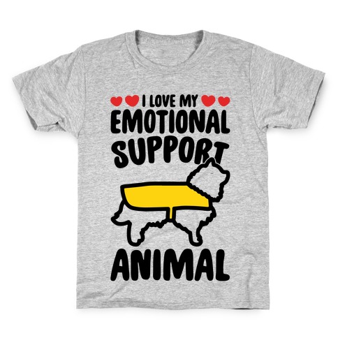 I Love My Emotional Support Animal Kids T-Shirt