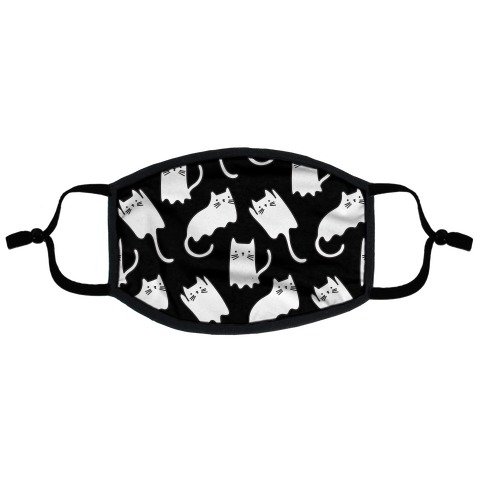 Ghost Cat Pattern Flat Face Mask
