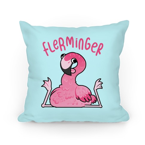 Derpy Flamingo Flerminger Pillow