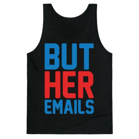 But Her Emails White Print Tank Top