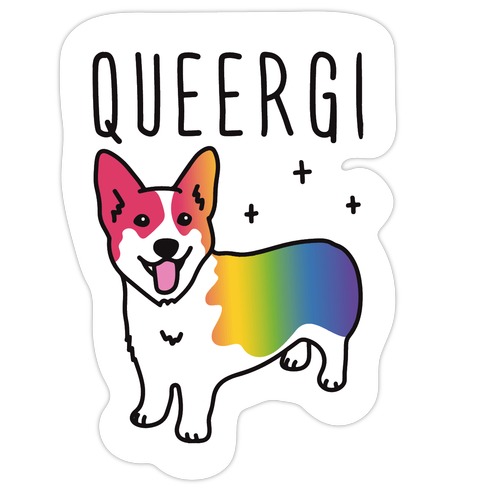 Queergi LGBTQ Corgi Die Cut Sticker