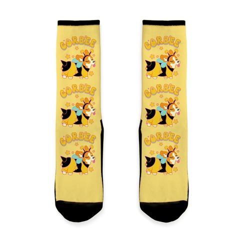 Corbee Corgi in a Bee Costume Sock