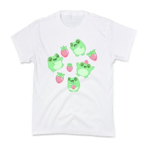 Strawberry Frogs Pattern Kids T-Shirt