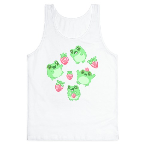 Strawberry Frogs Pattern Tank Top