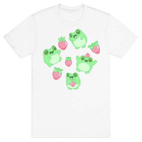 Strawberry Frogs Pattern T-Shirt