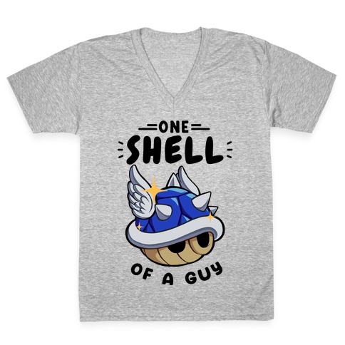 One Shell of A Guy: Blueshell Ver V-Neck Tee Shirt
