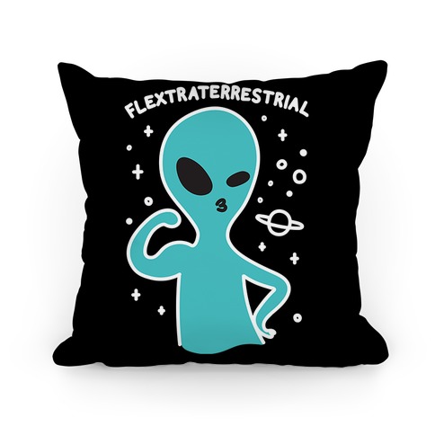 Flextraterrestrial Flexing Alien Pillow