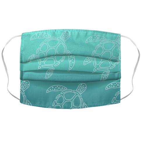 Teal Turtle Gradient Accordion Face Mask